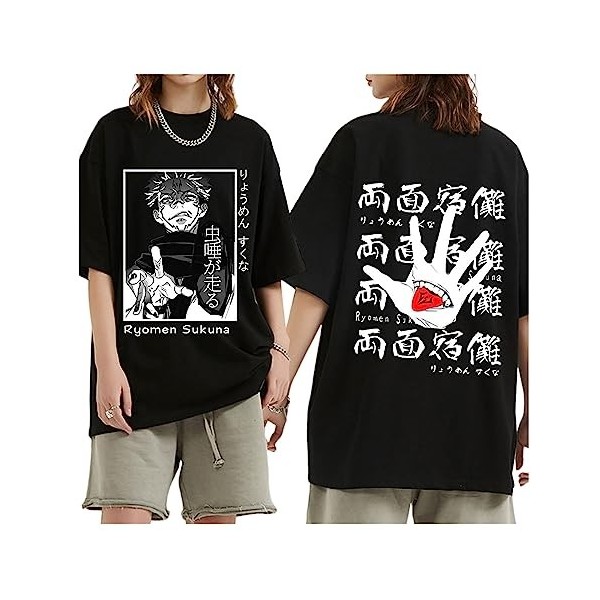 Anime Jujutsu Kaisen Ryomen Sukuna Unisexe T-Shirt Fans De Dessin Animé été Hip Hop Respirant T-Shirts S,Color 01 