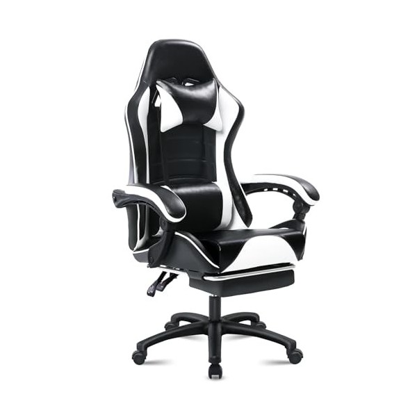 Chaise Gaming pour Adulte, Chaise de Bureau Ergonomique avec Dossier réglable, Fauteuil Gaming avec Appui-tête et Soutien Lom
