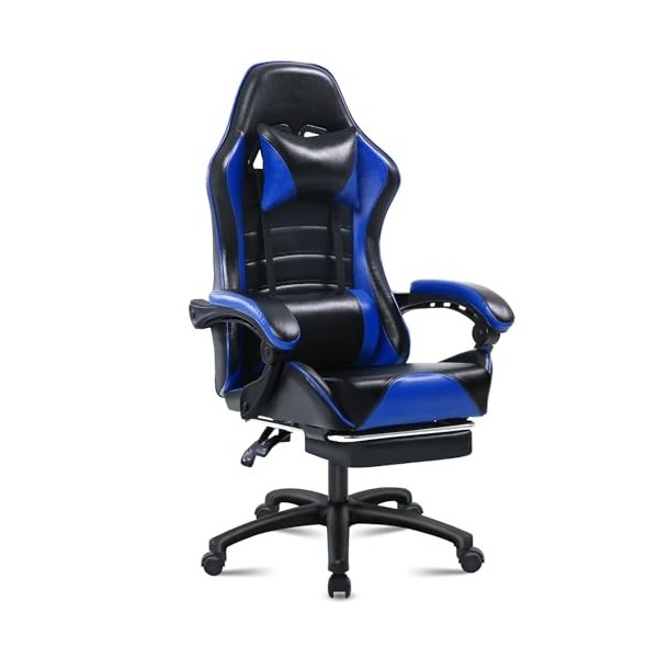 Chaise Gaming pour Adulte, Chaise de Bureau Ergonomique avec Dossier réglable, Fauteuil Gaming avec Appui-tête et Soutien Lom