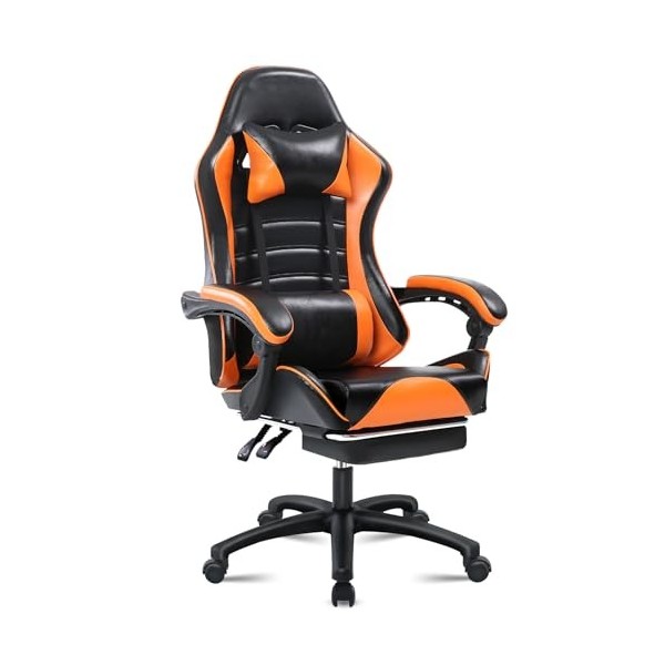 Chaise Gaming pour Adulte, Chaise de Bureau Ergonomique avec Dossier réglable, Fauteuil Gaming avec Appui-tête et Soutien Lom