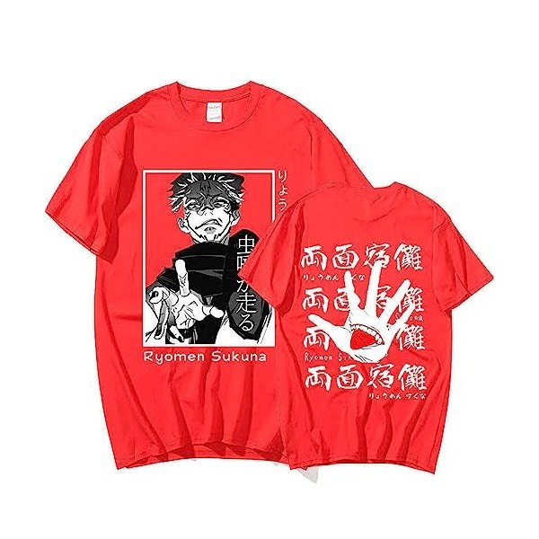 Anime Jujutsu Kaisen Ryomen Sukuna Unisexe T-Shirt Fans De Dessin Animé été Hip Hop Respirant T-Shirts S,Color 01 