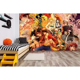 BELOKA Papier Peint Panoramique 3D One Piece Jeu DAnimation Japonais Papier Peint 3D Intissé Moderne Décoration Murale