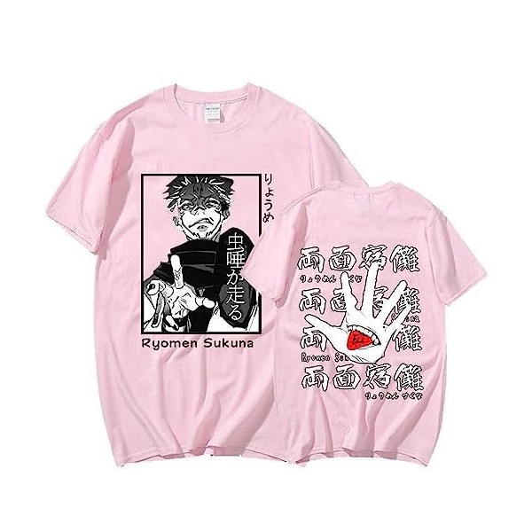 Anime Jujutsu Kaisen Ryomen Sukuna Unisexe T-Shirt Fans De Dessin Animé été Hip Hop Respirant T-Shirts S,Color 01 
