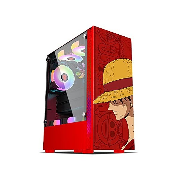 Boitier Cas Dordinateur, Étui De Jeu PC Mid-Tower ATX/M-ATX/ITX - Port USB 3.0 De lavant - Panneau Latéral en Verre Trempé 