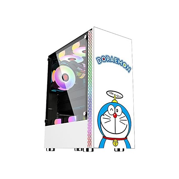 Boitier Cas Dordinateur, Étui De Jeu PC Mid-Tower ATX/M-ATX/ITX - Port USB 3.0 De lavant - Panneau Latéral en Verre Trempé