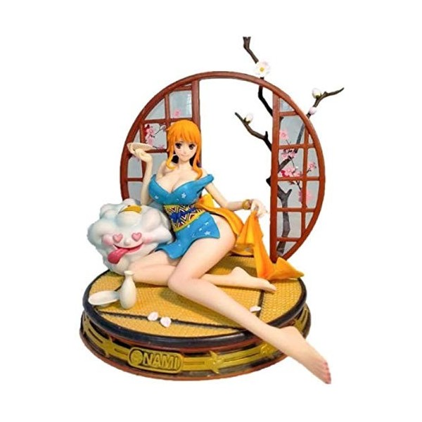 Figurines daction One Piece Anime Figures Drunk Nami Anime Figures One Piece Stampede Flag Diamond Ship Nami 26 cm