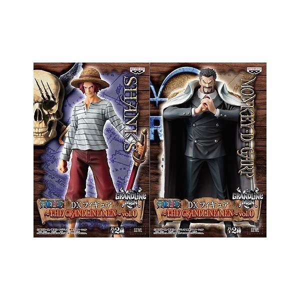One Piece DX Figure ~ THE GRANDLINE MEN ~ VOL. 0 All Set of 2 Grand Line Men ONEPIECE Garp Shanks Banpresto japan import 