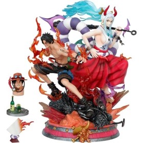 OBABO Anime Figure One Piece-Yamato & Ace Scene Series Handmade Figurine Statue Models Ornaments 29CM