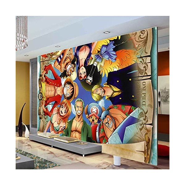 Papier peint Anime dessin animé ONE PIECE couleur 3d garçon enfant chambre salon salle à manger décoration fond mur-350*245CM