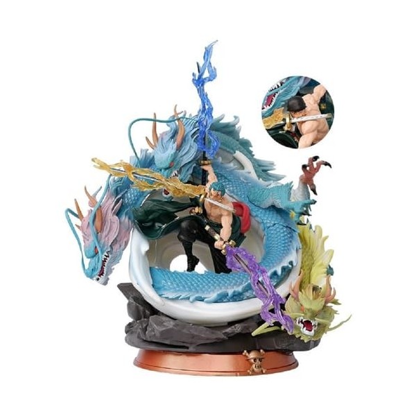 Anime Figure One -Piece Roronoa Zoro Figure Sauron Three Dragons Style Statue Figure One- Piece Anime Character Model 35CM