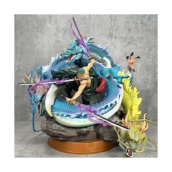 Anime Figure One -Piece Roronoa Zoro Figure Sauron Three Dragons Style Statue Figure One- Piece Anime Character Model 35CM