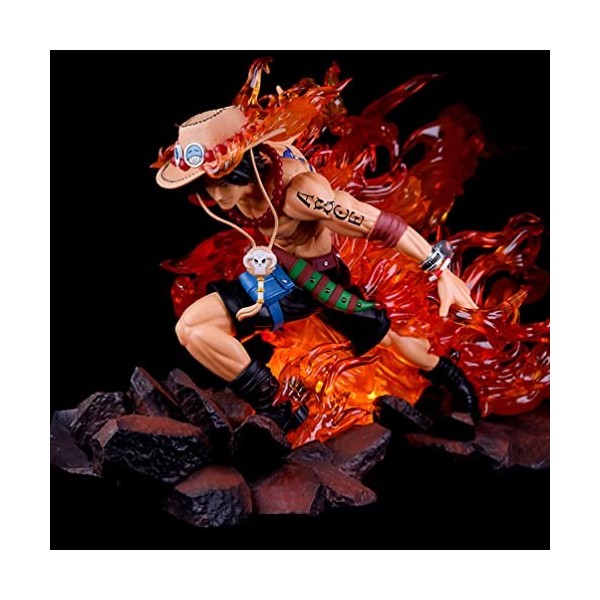 ROTEMADEGG Anime Figurine, Anime Personnages One Piece Portgas·D· Ace PVC 20cm, Statue ModèLe De Collection De Fans DAnime