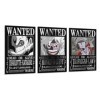 Poster One Piece Wanted Luffy Law Katakuri - Décoration murale - Impression sur toile - 60 x 90 cm