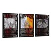 Poster One Piece Wanted de D Luffy sur toile - Décoration murale moderne - 60 x 90 cm