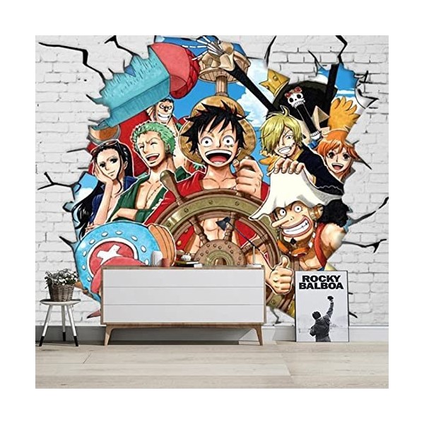 papier peint chambre animé ONE PIECE 3D Papier Peint Anime Thème Chambre Salon Étudiant Dortoir Lait Thé Boutique Café Papier