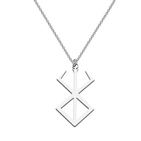 CENWA Viking Jewelry Collier avec pendentif en forme de rune berserker en acier inoxydable, Acier inoxydable