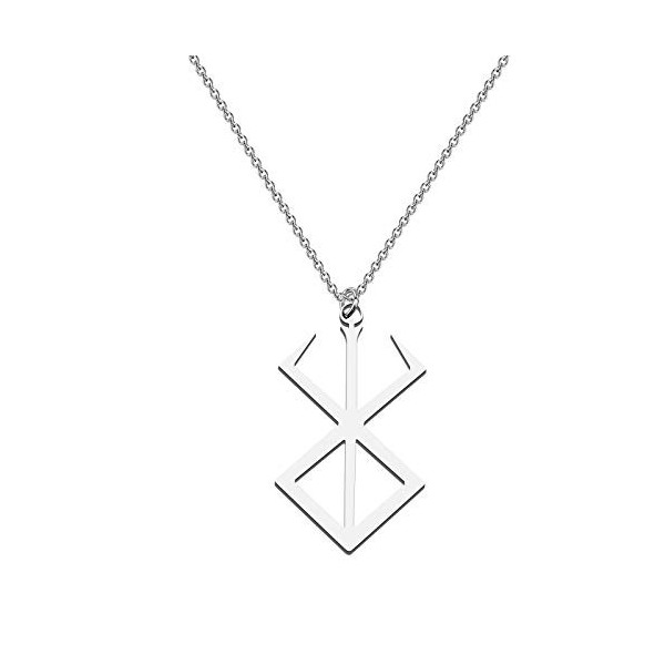 CENWA Viking Jewelry Collier avec pendentif en forme de rune berserker en acier inoxydable, Acier inoxydable