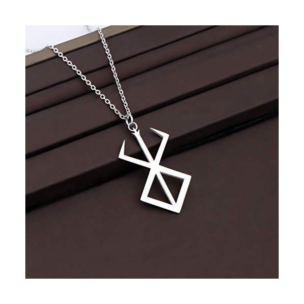 CENWA Viking Jewelry Collier avec pendentif en forme de rune berserker en acier inoxydable, Acier inoxydable