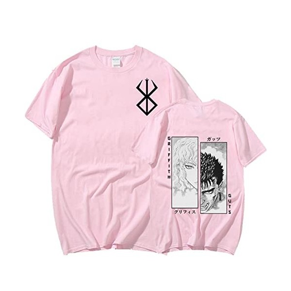 MR.YATCLS Berserk Tshirt - Anime Japonais Manga Berserk Guts & Griffith T-Shirt Imprimé Unisexe - Anime Cosplay Costume Col R