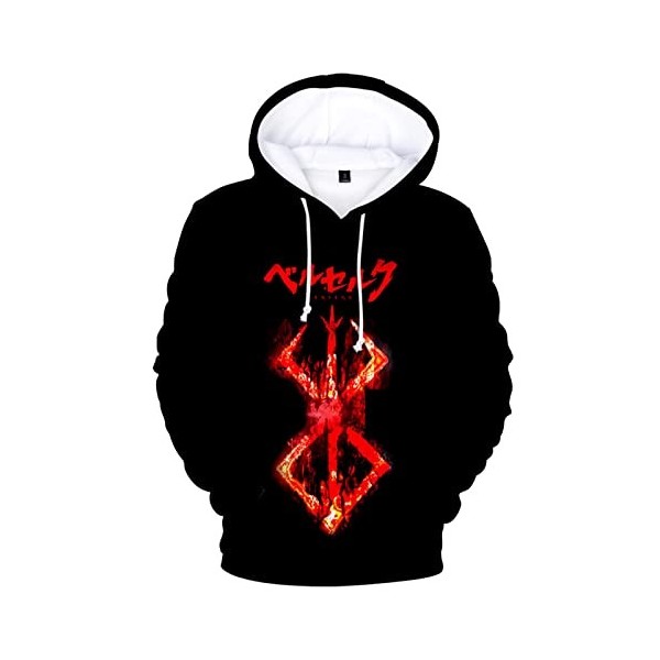 MR.YATCLS Hoody Unisexe - Berserk Manga Sweatshirt À Capuche Homme - Cosplay Anime Hooded Sweatshirt Femmes Casual Pull À Man