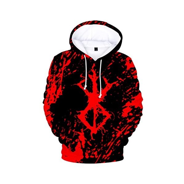 MR.YATCLS Hoody Unisexe - Berserk Manga Sweatshirt À Capuche Homme - Cosplay Anime Hooded Sweatshirt Femmes Casual Pull À Man