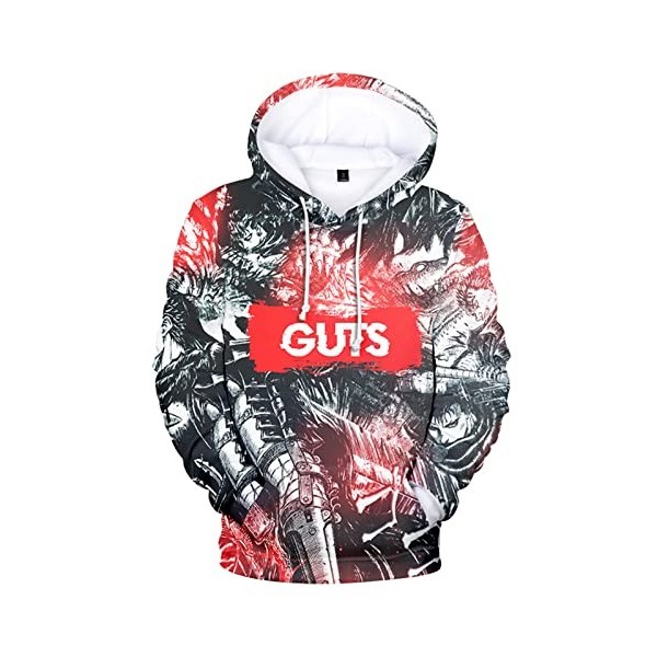 MR.YATCLS Hoody Unisexe - Berserk Manga Sweatshirt À Capuche Homme - Cosplay Anime Hooded Sweatshirt Femmes Casual Pull À Man