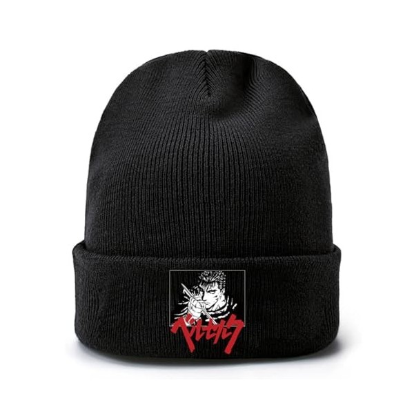 Berserk Bonnet en Tricot dhiver pour Hommes Femmes, Chaud Doux Automne Hiver Tricot Chapeau, Sports De Plein Air Ski Mode Bo