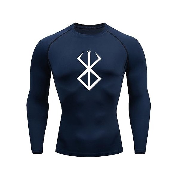 Fosike Berserk Manga T-Shirt Imprimé Manches Longues Séchage Rapide Vêtements Fitness Hommes Course À Pied Vêtements DEntraî