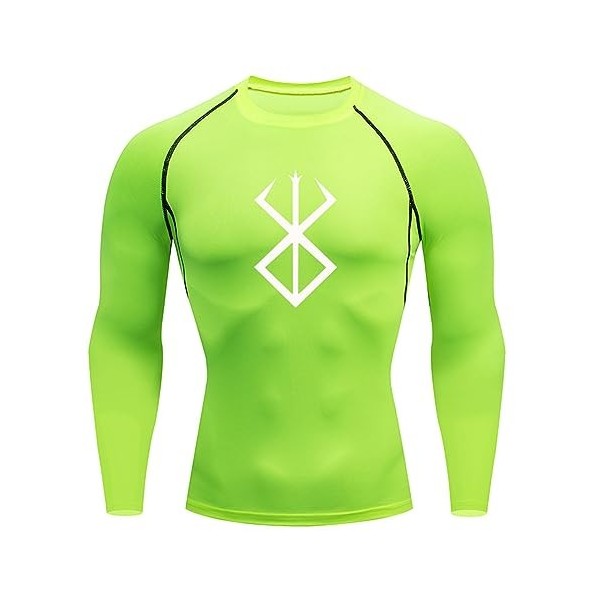 Fosike Berserk Manga T-Shirt Imprimé Manches Longues Séchage Rapide Vêtements Fitness Hommes Course À Pied Vêtements DEntraî