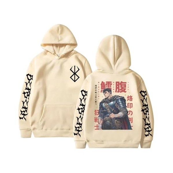 flowereyes Berserk Sweat à Capuche Guts Pullover Harajuku Amples et décontractés Tops Berserk Sweatshirt Berserk Guts Vêtemen