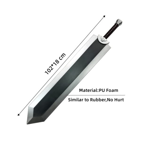 Générique damdos Halloween Prop Berserker Cosplay Guts Dragon Chopping Sword Black Great Sword Role Play Birthdays Gifts