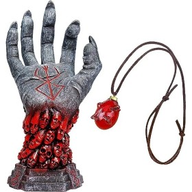 Yeooa Statue Berserk marionnette Main Anime Squelette Main Diable Collier décoratif Accessoires Main Squelette Cosplay Figuri