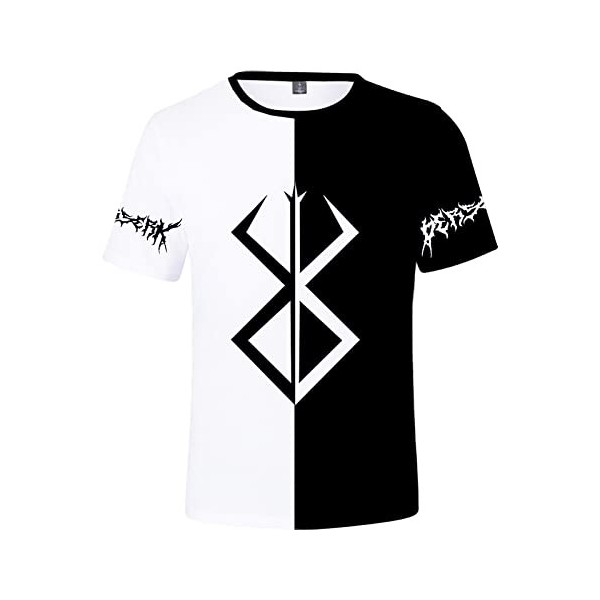 jiminhope Anime Berserk T-Shirt Guts Chemisier à Manches Courtes imprimé 3D Top Ample à col Rond