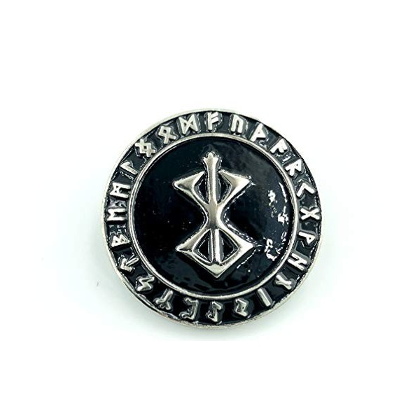 Patch Nation Berserk Berserker Marque de Sacrifice Rune Nordique Viking Argent Métal Pin Badge Broche