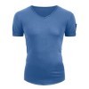 T-shirt pour homme - Blanc - T-shirt dété à manches courtes - Avec col en V - Respirant - Décontracté - T-shirt de sport pou