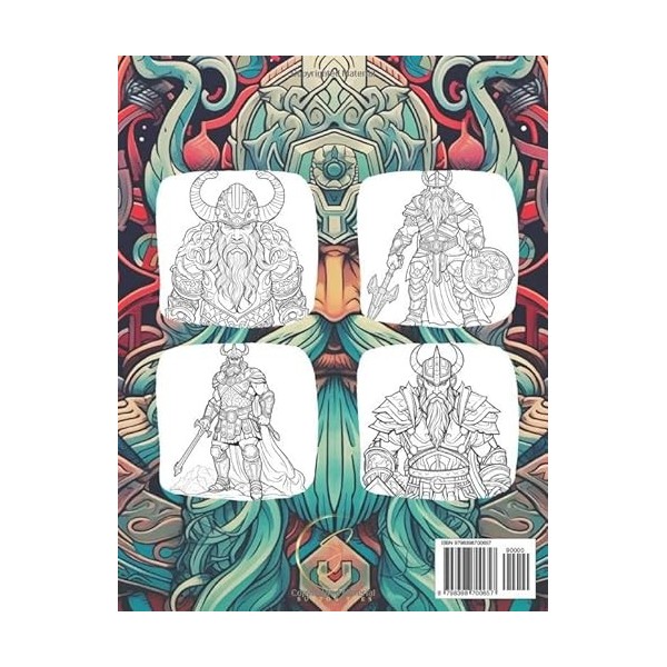 Viking Warrior Coloring Book: Nordic Berserker Coloring Book for Kids and Adults 5+