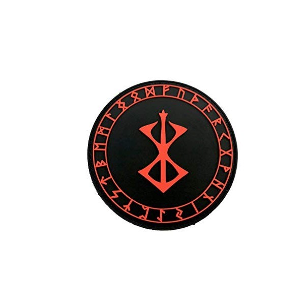 Berserk Berserker Marque de Sacrifice Viking Norrois Cosplay PVC Airsoft Paintball Patch Rouge 
