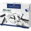 Faber-Castell Pitt Artist Pen Manga Advanced Set 167152 3 stylos à encre de Chine et accessoires, 8 pièces