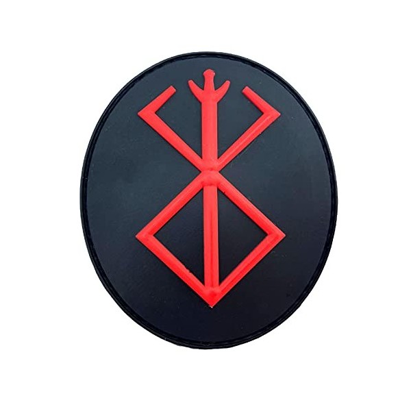 Berserk Berserker Marque de Sacrifice Ovale Viking Norrois Airsoft PVC Moral Cosplay équipe Patch Rouge