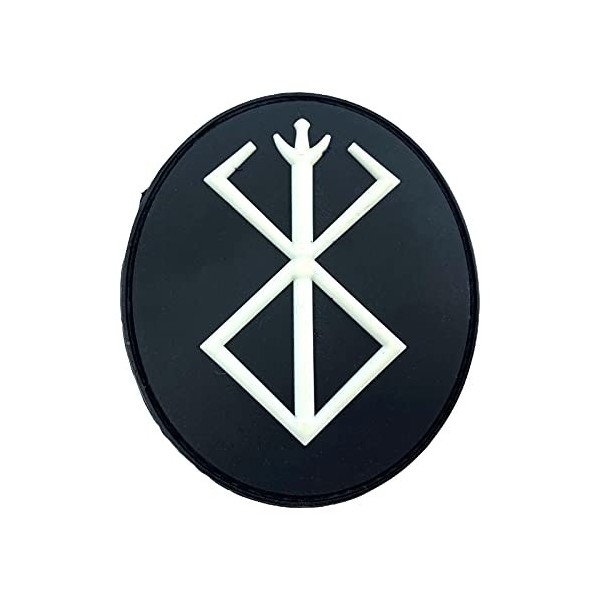 Berserk Berserker Marque de Sacrifice Ovale Viking Norrois Airsoft PVC Moral Cosplay équipe Patch Rouge 