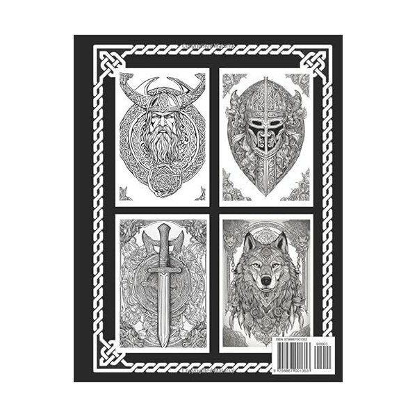 Viking Tattoo Coloring Book For Adults: For Relaxation. Nordic and Celtic Design. Unique Tattoos Norse. Symbol Warrior Scandi