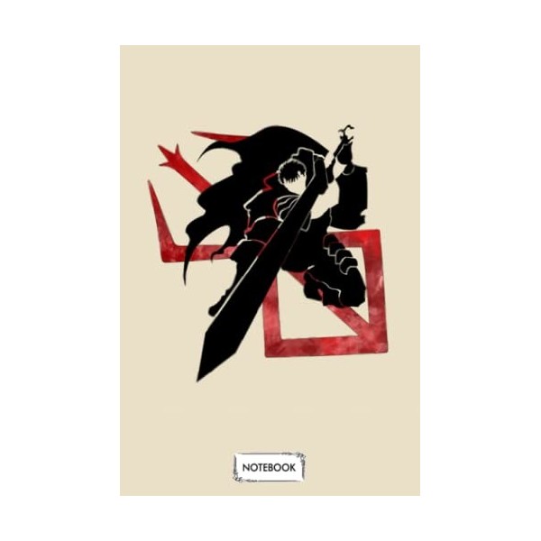 Berserk Black A52175 Notebook: Journal, 6x9 120 Pages, Diary, Lined College Ruled Paper, Planner, Matte Finish Cover