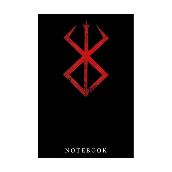 Berserk Rune Warrior Norse mythology symbol Cursed Berserker Notebook: Lined 6x9 120 Pages Notebook ,Cute Anime Girl Diary or