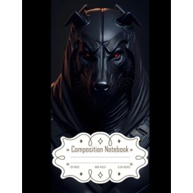 Composition Notebook Wide Ruled: Honey Badger Warrior Helmet with Berserker Black Spell, Perfect for Writing, Size 8.5x11 Inc