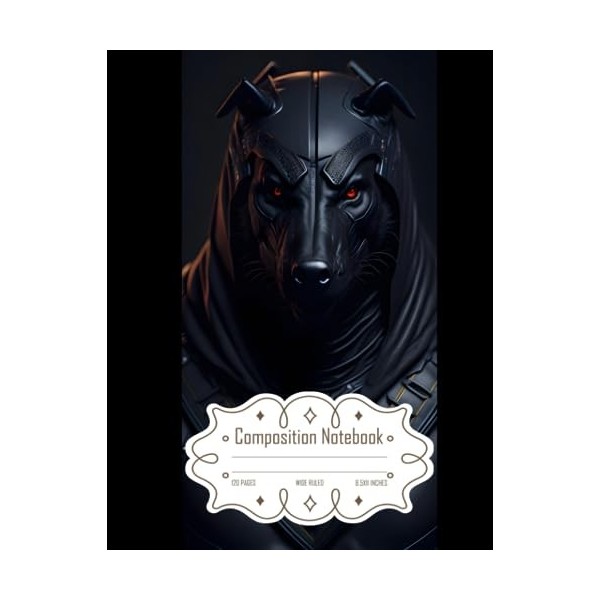 Composition Notebook Wide Ruled: Honey Badger Warrior Helmet with Berserker Black Spell, Perfect for Writing, Size 8.5x11 Inc
