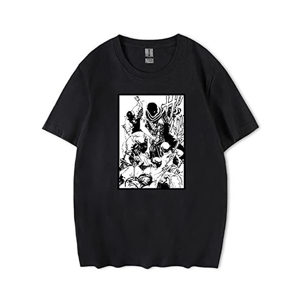 XSLGOGO Anime Berserk Guts Harajuku T-Shirt The Black Swordsman Décontracté Hauts à Manches Courtes Col Rond T-Shirt pour Les