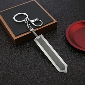 Jiumaocleu Anime Armes Keychain Black Zinc Alliage Pendentif Porte-clés, Guts Figure Griffith Figurines Accessoires Jouets Ca