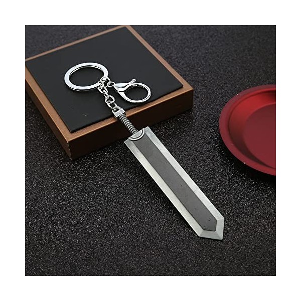 Jiumaocleu Anime Armes Keychain Black Zinc Alliage Pendentif Porte-clés, Guts Figure Griffith Figurines Accessoires Jouets Ca