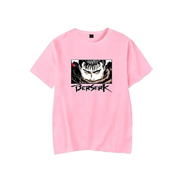 acsefire Anime Berserk T-Shirt Unisexe Mode dété Classique Sauvage col Rond à Manches Courtes Guts Dessin animé Manga imprim