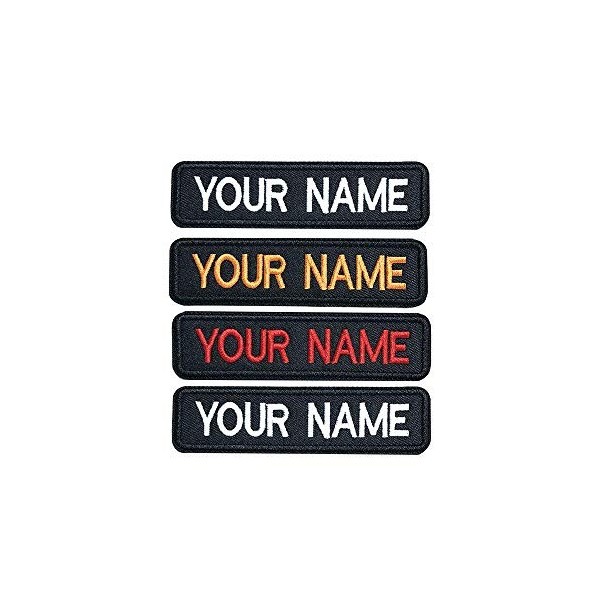 Rectangulaire Patch nom brodé personnalisé, étiquette pour badge de motard moto / fer sur / 10x2,5cm